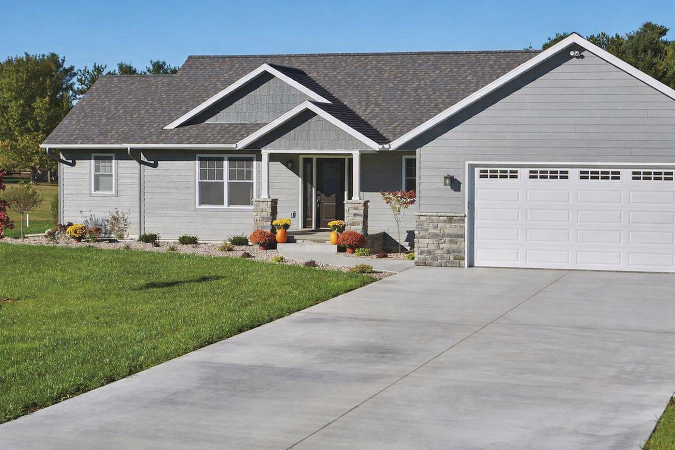 Concrete driveway building